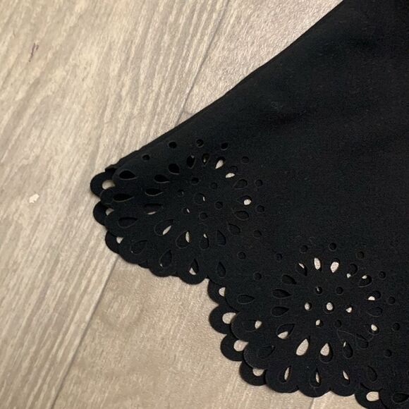 NWT Loft  Minimalist Scallop Sleeveless Flare Goth Dark Little Black Dress‎ - Picture 5 of 10